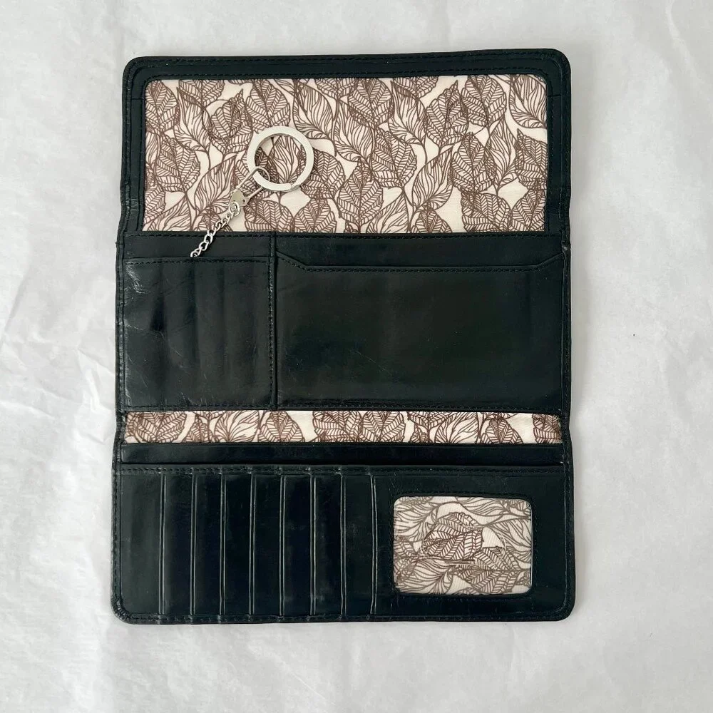 Hobo International Black Smooth Embossed Quilted Leather Trifold Wallet - Picture 9 of 12